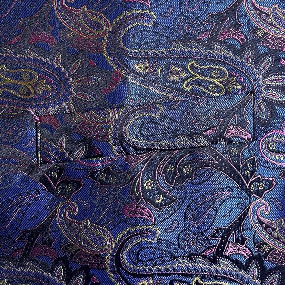 Hisdern Men's 3 Piece Set Brocade Silk Polyester Vest Tie Pocket Square Size XL - Picture 9 of 11